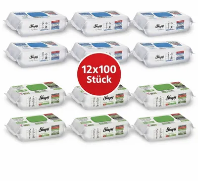 Produktbild von Sleepy Easy Clean Oberflächenreinigungstücher – 6x100 Anannas + 6x100 Blau | Fliesenreinigung