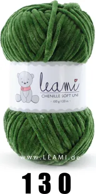 Produktbild von LEAMI Chenille Soft UNI 130 grün