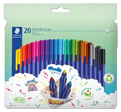 Imagen del producto de STAEDTLER® 323 C20: Set de 20 rotuladores de fibra triplus color, material rPP