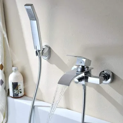 Obrázek produktu pro Koupelnová baterie Sprchová baterie Stříbrná Elegantní koupelnová baterie Vanové baterie s ruční sprchou Sprchové systémy Jediná ruční baterie pro koupelnovou sprchu