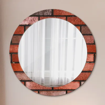 Produktbild von Spiegel - Mirror zum Wandspiegel Schlafzimmer – Schminkspiegel- Rot Ziegel- Ø70cm