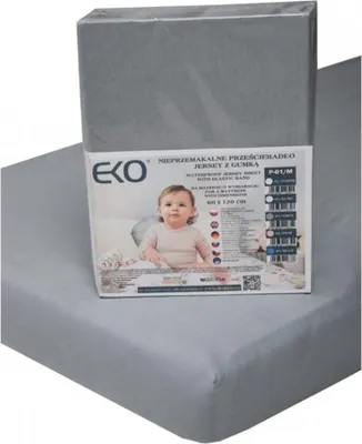 Produktbild von EKO Wasserdichtes Bettlaken mit Gummi Trikot grau 120x60 cm