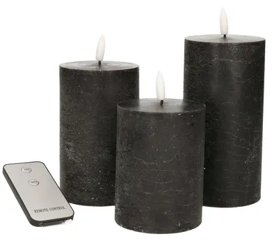 Productafbeelding van Ledkaars wax 3d lont ab bo s3 zwt Anna's Collection