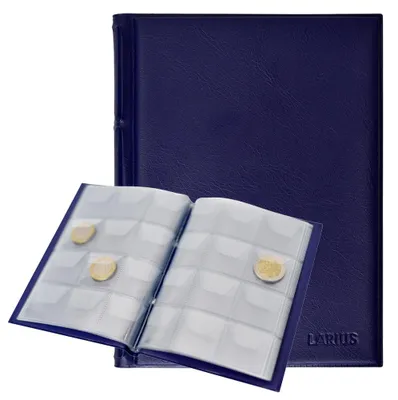 Produktbild von Münzalbum für 120 Stück 2-Euro-Münzen, blau, Münzsammlung aufbewahren