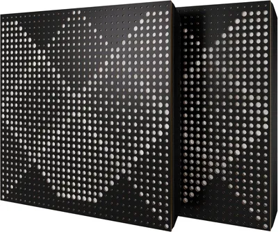 Obrázok produktu pre 2-balenie – Akustický panel s velúrovým poťahom a montážnou sadou | 50 x 50 x 5 cm | Absorpcia, difúzia, odraz a zvuková izolácia | [WILDS – čierna | biela]