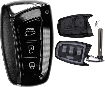 Produktbild von Auto Funk Schlüssel Fernbedienung 1x Gehäuse 3 Tasten + 1x Notschlüssel Rohling kompatibel mit Hyundai Genesis Equus Elantra Santa Fe