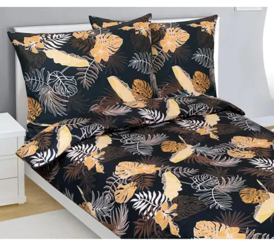 Immagine prodotto di Biancheria da letto in cotone - 140x200 cm. 70x90 - grigio, arancione