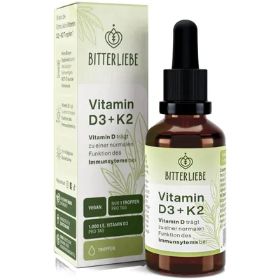 Produktbild von BitterLiebe Vitamin D3 K2 Tropfen - 30 ml