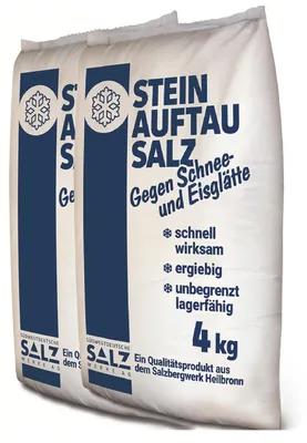 Produktbild von Steinauftausalz 2x 4 kg Kornklasse EF trocken – Premium Streusalz