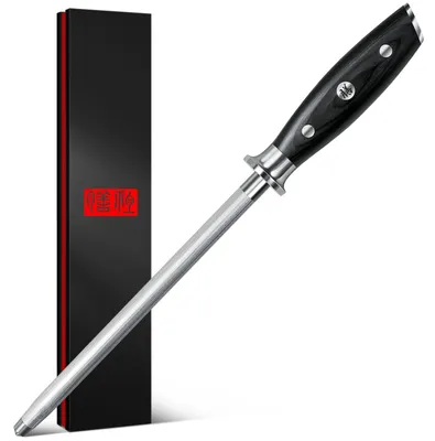 Schleifstahl 33,5 cm, Messerschärfer, ergonomischer Griff mit Fingerschutz