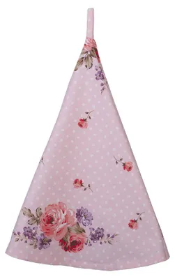 Produktbild von Clayre & Eef Geschirrtuch Ø 80 cm Rosa Violett Baumwolle Rosen