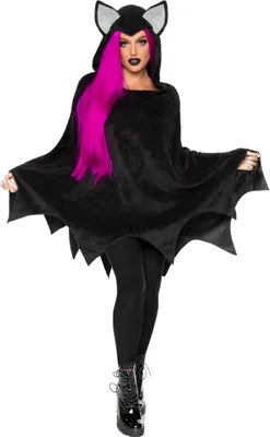Produktbild von Fledermaus Poncho Karnevalskostüm Damen Fasching Größe: M-L