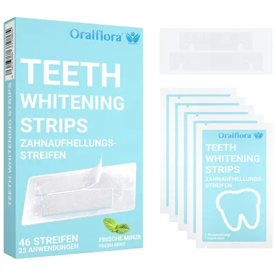 Produktbild von Oralflora Zahnaufhellung Bleaching – Whitening Strips, Zahnaufhellungsstreifen für weißere Zähne