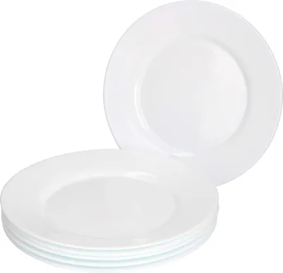 Produktbild von 6-teiliges Dessertteller-Set Ø 20 cm - Rund Weiß Opalglas - Moderne Dessertteller