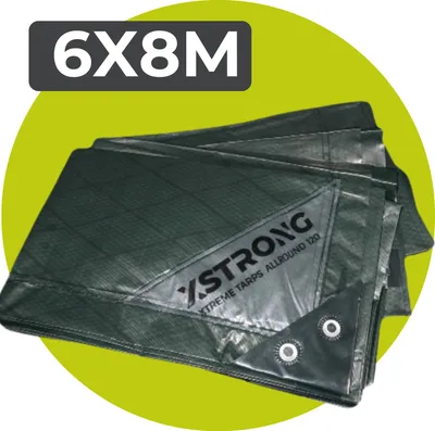 Image de Xstrong Allround 120 - Bâche - 6 x 8 - Vert - Imperméable - Bâche laminée en croix à 3 couches - Œillets forts