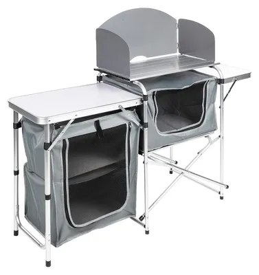Produktbild von Campingtisch zusammenklappbar mit Windschutz 5 mm Tischplatte 146x80x46 cm
