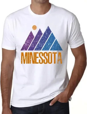 Produktbild von Herren Grafik T-Shirt Berg-Minessota – Mountain Minessota – Öko-Verantwortlich Vintage Jahrgang Kurzarm Lustige Druck Geburtstag Geschenk Mann