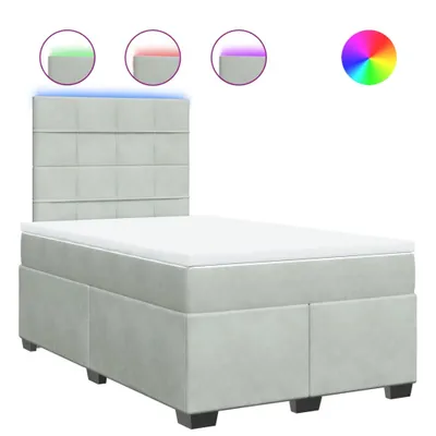 Produktbild von Boxspringbett mit Matratze Hellgrau 120x200 cm Samt