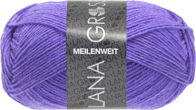 Produktbild von Lana Grossa MEILENWEIT 50 g UNI 4-fach Sockenwolle mit 80 % Schurwolle 210 m Farbe 1399 - Neonlila
