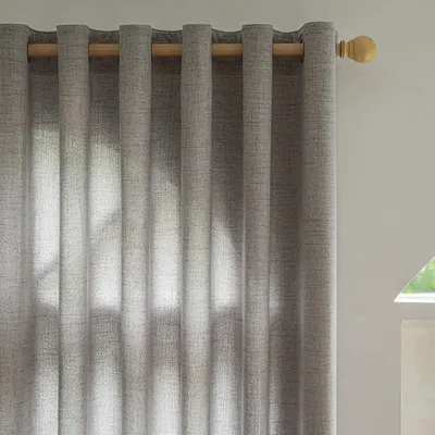 Verdunkelungsvorhänge, Grau, Leinenoptik, 2 Stk., 140x260 cm