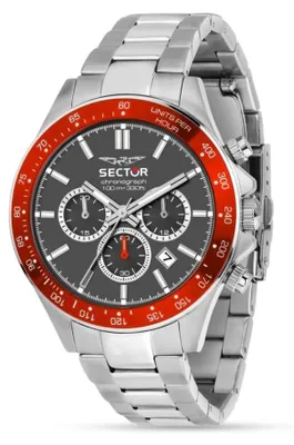 Produktbild von Sector Armbanduhr 230 Edelstahl Silber 43mm Chronograph 10 ATM wasserdicht