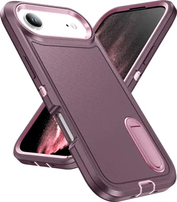 Produktbild von Hülle für iPhone Air Hybrid Dreilagige Robust Stoßfest Schwerlast Schutzhülle mit Ständer Lila