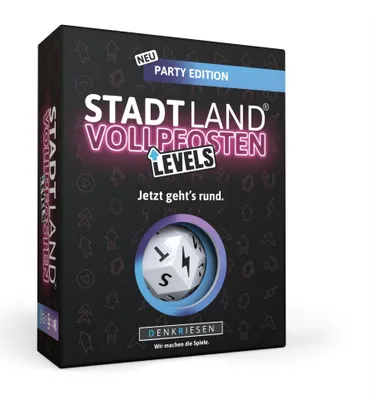Produktbild von DENKRIESEN - STADT LAND VOLLPFOSTEN® - Levels - PARTY EDITION "Jetzt geht's rund."