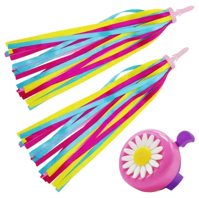 Obrázok produktu pre Sada zvončekov na bicykel s pompom, 3 kusy, farebná, pre detské bicykle