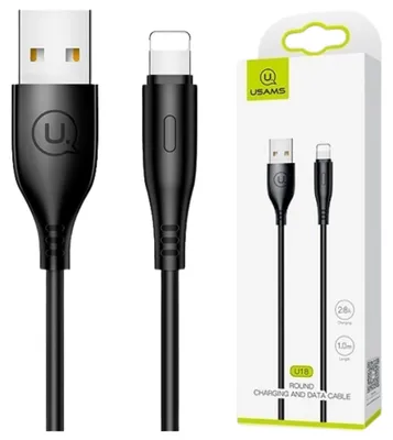 Obrázok produktu pre Usams Kábel U18 Lightning 2A Rýchle Nabíjanie 1M Čierny/Čierny Sj266Usb01 (Us-Sj266)