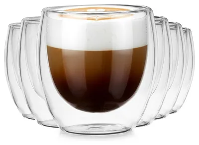 Zdjęcie produktu dla Vilde | Szklanki termiczne 6 szt. - 250 ml - Podwójna ścianka - Do kawy & herbaty