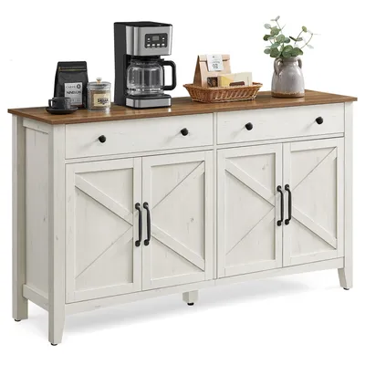 Produktbild von VASAGLE Küchenschrank, Sideboard mit Schubladen, Aufbewahrungsschrank mit Türen, verstellbare Ablage, Landhausstil, für Wohnzimmer Küche Esszimmer