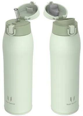 Produktbild von Sparrow Edelstahl Trinkflasche 950ml - Thermosflasche - 2 Deckel