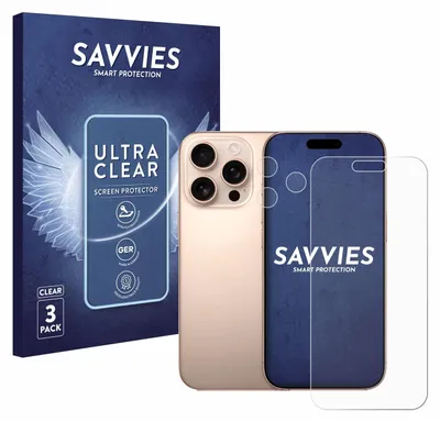 Produktbild von 6x Für Apple iPhone 16 Pro Max (Display+Kamera) Schutzfolie Savvies Displayschutz Display Schutz Folie Klar Transparent