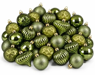 Productafbeelding van Mica Decorations Kerstballen Set Onbreekbaar Donkergroen - 40 Stuks Kerstballen van Gerecycled Polystyreen - Diameter 6 cm - Rond en Stevig - Geschikt voor Kinderen en Huisdieren