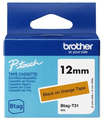 Image de brother BTAGT31 brother ruban Btag BTAGT31, 12 mm noir sur orange