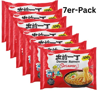 Produktbild von 7er-Pack NISSIN Demae Ramen Instantnudeln Sesam 100g