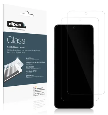 Produktbild von 2x Schutzfolie für Poco F6 - Anti-Shock 9H Folie dipos Glass Kunststoffglas