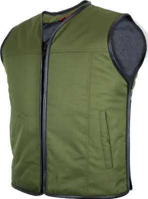 Produktbild von Biker Textilkutte Motorradweste Rockerweste Clubweste Chopper Bikerweste Khaki (S)
