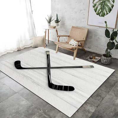 Productafbeelding van Antislip Deurmat met Hockeyracket Print 140 x 200 cm