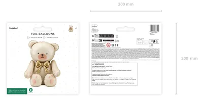 Produktbild von Folienballon Teddybär 75x84cm stehend mit Luftfüllung