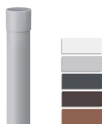Produktbild von INEFA 200cm Fallrohr Kunststoff DN100 (100mm) Grau, Regenrohr, Regenfallrohr, Abflussrohr, PVC Fallrohr für Dachrinne, Plastik, Ersatz oder Provisorium, Dachrinnenzubehör