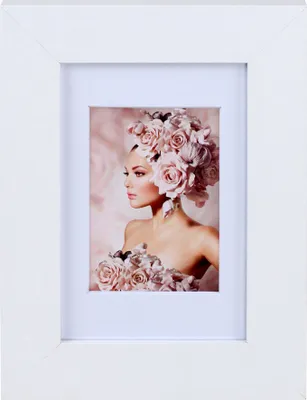 Produktbild von 5er Pack Holz Bilderrahmen Foto Plexi Rahmen Acryl Collage Wanddeko Poster S215 - Farbe: Weiß | Format: 10x15