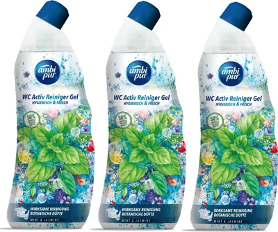 Produktbild von Ambi Pur WC Aktiv Reiniger Gel Mint & Jasmine 750ml (3er Pack)