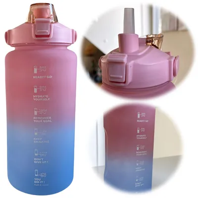 Produktbild von XXL Wasserflasche 2000ml Blau Sportflasche Trinkflasche Klappdeckel auslaufsicher