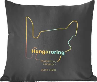 Produktbild von MuchoWow® Zierkissen Sofakissen Wohnzimmer Dekokissen 60x60 cm Hungaroring - Formel 1 - Rennstrecke - Sitzfläche - Foto Polster