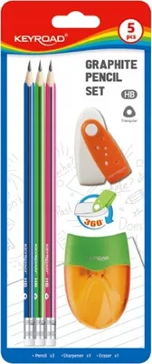 Produktbild von Súprava školských pomôcok KEYROAD, blister 5 ks, mix farieb
