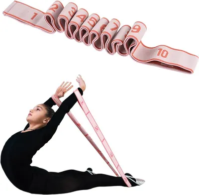 Imagen del producto de Cinta de yoga con 10 bucles, elástica, para pilates y gimnasia