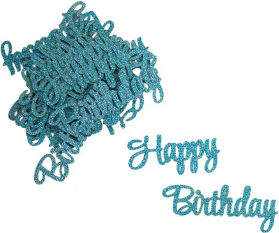 Produktbild von Oblique Unique Konfetti Set Happy Birthday Tisch Deko Kinder Geburtstag blau mit Glitzereffekt