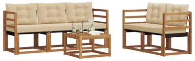 Produktbild von vidaXL Outdoor-Sofagarnitur 6 stk. Natur und Beige
