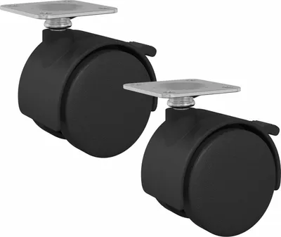 Immagine prodotto di vidaXL Rotella, 2 pezzi, nero, 39,5 x 39,5 x 37,8 mm